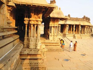 The musical pillars at the Vijaya Vithala Temple