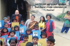 Jan'19 All set to put up their own hand made calendars at home!