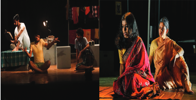 Scenes from the play Abhi Raat Baki Hai