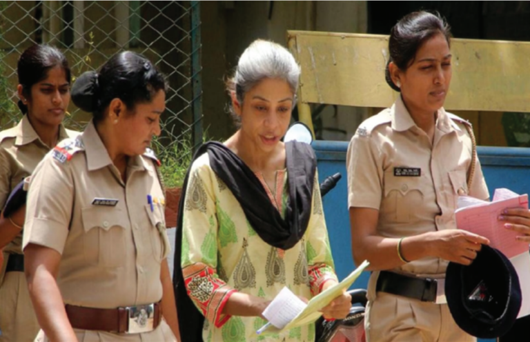 Indrani Mukerjea accused of killing her daughter Sheena Bora leaving the court premises after being granted bail by the Supreme Court of India, in 2022