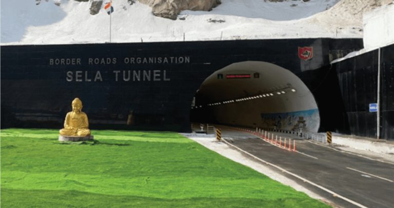 India`s strategic Sela Tunnel in Arunachal Pradesh near the China border is the highest mountain tunnel road situated at an altitude of 13,800 ft