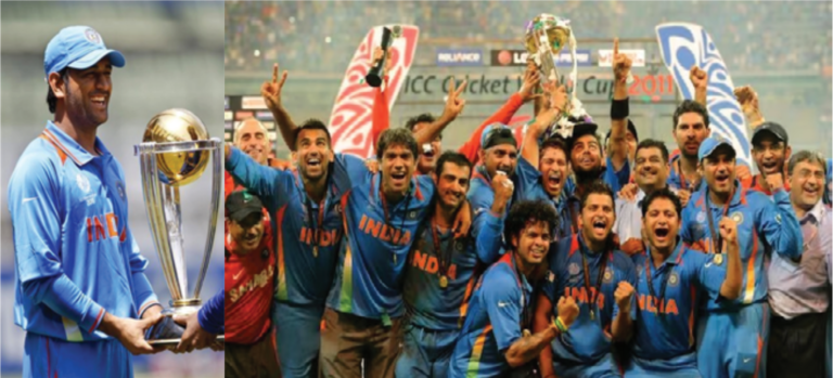 India win at the second ODI World Cup in 2011 in a final match played against Sri Lanka, under the captaincy of M S Dhoni